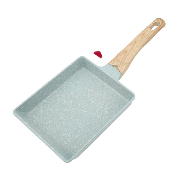 Mini Frying Pan Green Square Non Stick Aluminum Alloy Evenly Heated Egg Frying Pan for Home