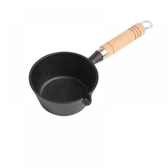 Mini Frying Pan Set with Burner Grate,Small Coating Free Cast Iron Skillet Pan with Removable Heat Resistant Wooden Handle,Omelet Pans,Portable Egg Frying Pan for Camping,5.1x2.4inches