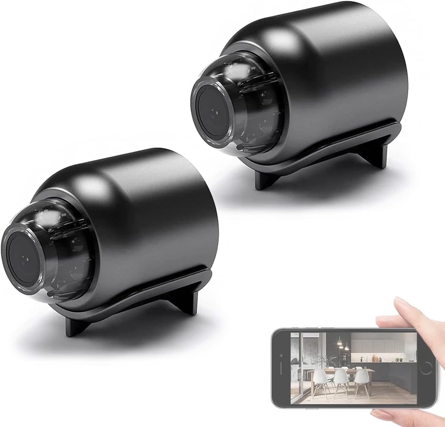 Mini Full HD Security Camera, 1080P HD 160° Wide-Angle, 26ft Night Vision, Remote View via App, Indoor Outdoor Nanny Cam for Baby Pet Home Security