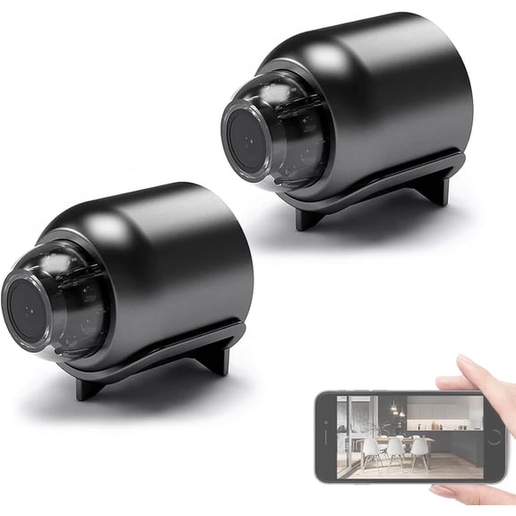 Mini Full HD Security Camera, 1080P HD 160° Wide-Angle, 26ft Night Vision, Remote View via App, Indoor Outdoor Nanny Cam for Baby Pet Home Security