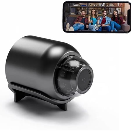 Mini Full HD Security Camera, 1080P HD 160° Wide-Angle, 26ft Night Vision, Remote View via App, Indoor Outdoor Nanny Cam for Baby Pet Home Security