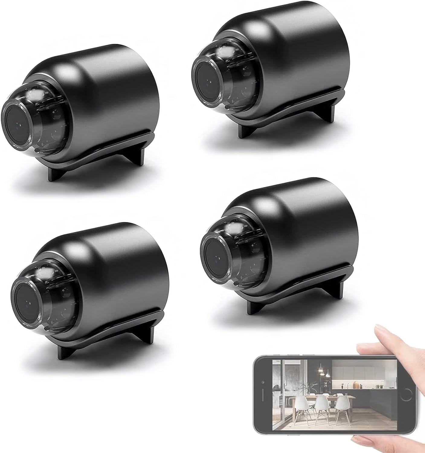 Mini Full HD Security Camera, 1080P HD 160° Wide-Angle, 26ft Night Vision, Remote View via App, Indoor Outdoor Nanny Cam for Baby Pet Home Security