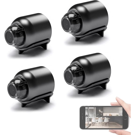 Mini Full HD Security Camera, 1080P HD 160° Wide-Angle, 26ft Night Vision, Remote View via App, Indoor Outdoor Nanny Cam for Baby Pet Home Security