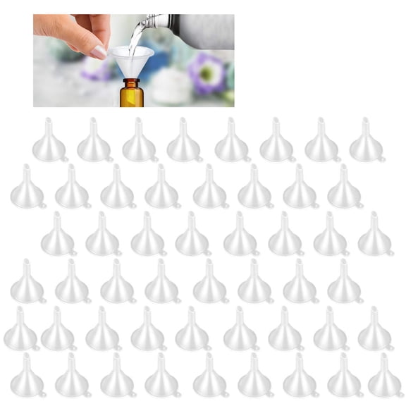 Mini Funnel Clear Plastic Funnels for Perfume Fragrance Essential Oils, Lab Bottles, Sand Art, Spices and Recreational Activities.