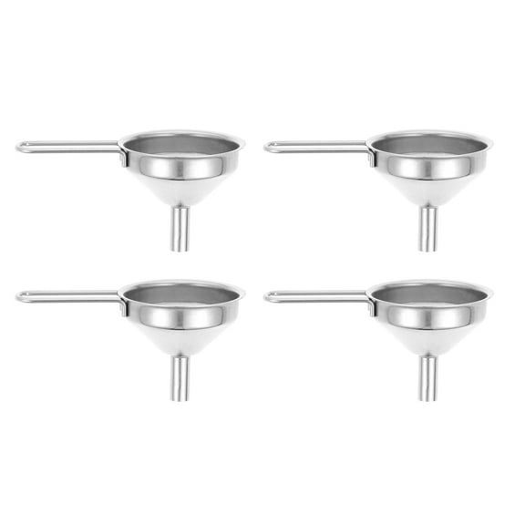 ifundom Stainless Steel Funnel Set for Kitchen Use, Silver, Easy Clean, 4Pcs