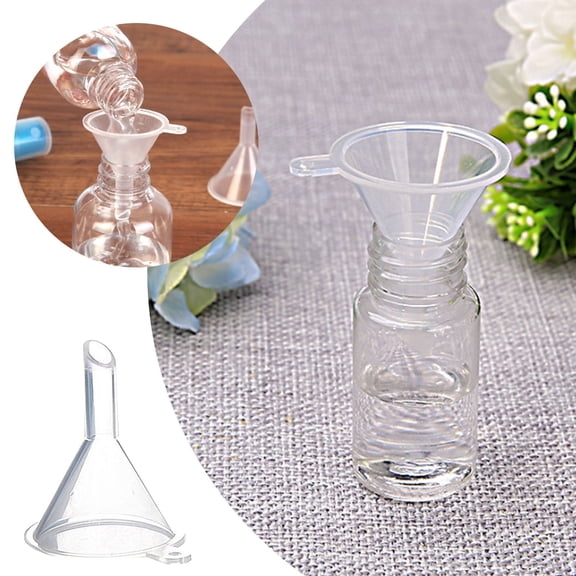 Mini Funnel Reusable Travel Small Funnel for Small Bottles, Lab Bottles, Sand Art, Powder, Oil for Filling Small Bottles Arts and Crafts Supplies (Clear)