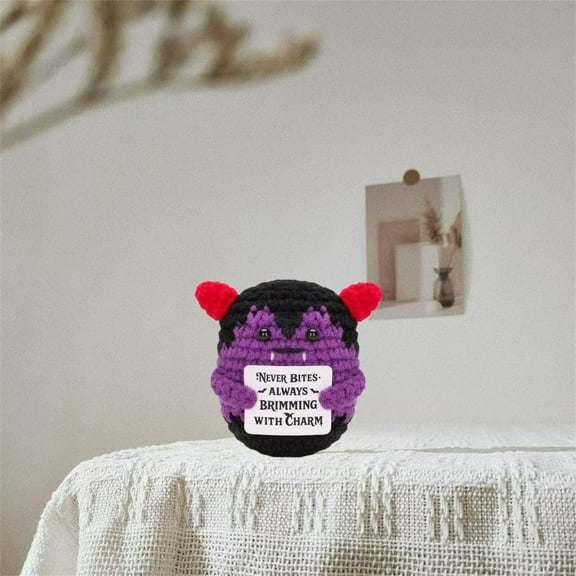 Mini Funny Positive Gifts, Small Handmade Crochet Animals Cute Stuff, Inspirational Gifts for Women Men Birthday Presents, Emotional Motivational Decor