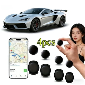 Mini GPS Tracker 4 Pack, No Monthly Fee, Real-Time Tracking for iOS, Easy Install on Trucks SUVs Vehicles, Battery-Free, Rugged & Durable for Secure Driving Safety