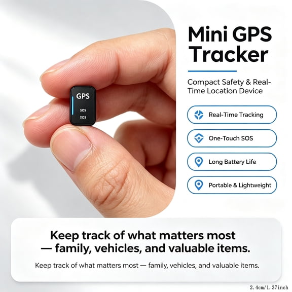 Mini GPS Tracker, GF22 Real Time Location Tracking Device with SOS Button, Geofence Alert, Route History, Compact Locator for Car, Kids, Pets, Seniors, Luggage & Outdoor Use