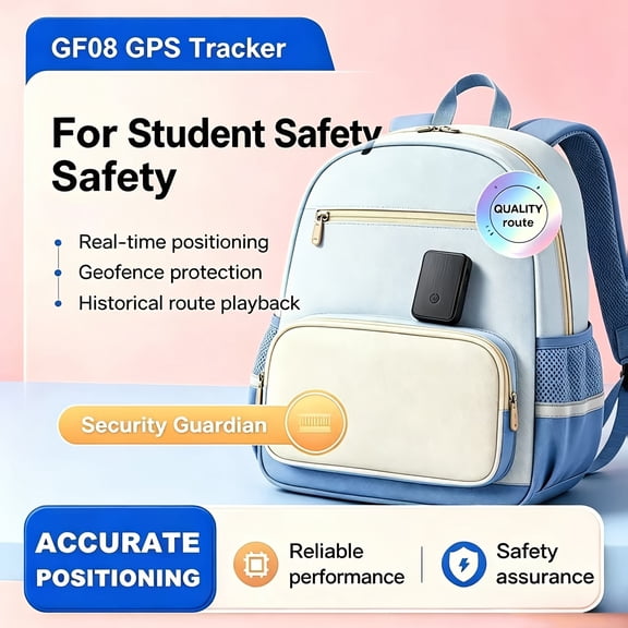 Mini GPS Tracker for Kids, Real Time Location Tracking Device, Geofence Alert, Route History, Portable Hidden GPS Locator for Backpacks, Children Safety