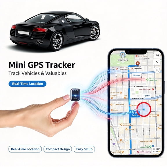 Mini GPS Tracker, RealTime Location Device with Geofence, SOS, Speed & Tamper Alerts, Hidden Locator for Vehicles, Kids, Pets and Valuables