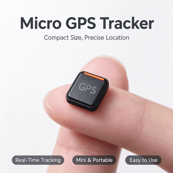 Micro Mini GPS Tracker, Ultra‑Small Portable Hidden Locator with Real‑Time Tracking, Geofence Alerts, Route History & Long Battery for Car, Backpack, Valuables