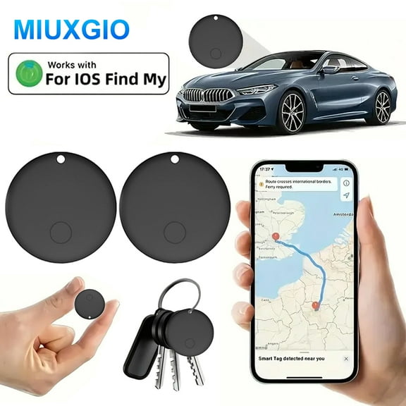 Mini GPS Tracker for Vehicles, Hidden Tracking Device for Vehicles, Car Tracker No Subscription Work with Find My (iOS Only), Vehicle Tracker with Audio for Kids, Dogs, Key, Luggage, Bag (2)