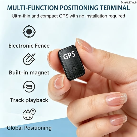Mini GPS Tracker for Vehicles, Real‑Time Location Tracking Device, Geofence Alert & Route History, Portable Hidden GPS Locator for Car, Luggage, Assets, Long Standby Battery