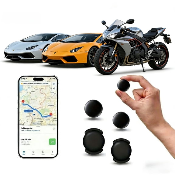 Mini GPS Tracker for iOS, No Monthly Fee - Real-Time Locator for iphone/ipad, Compact Device for Car, Truck, Motorcycle, Boat, Trailer