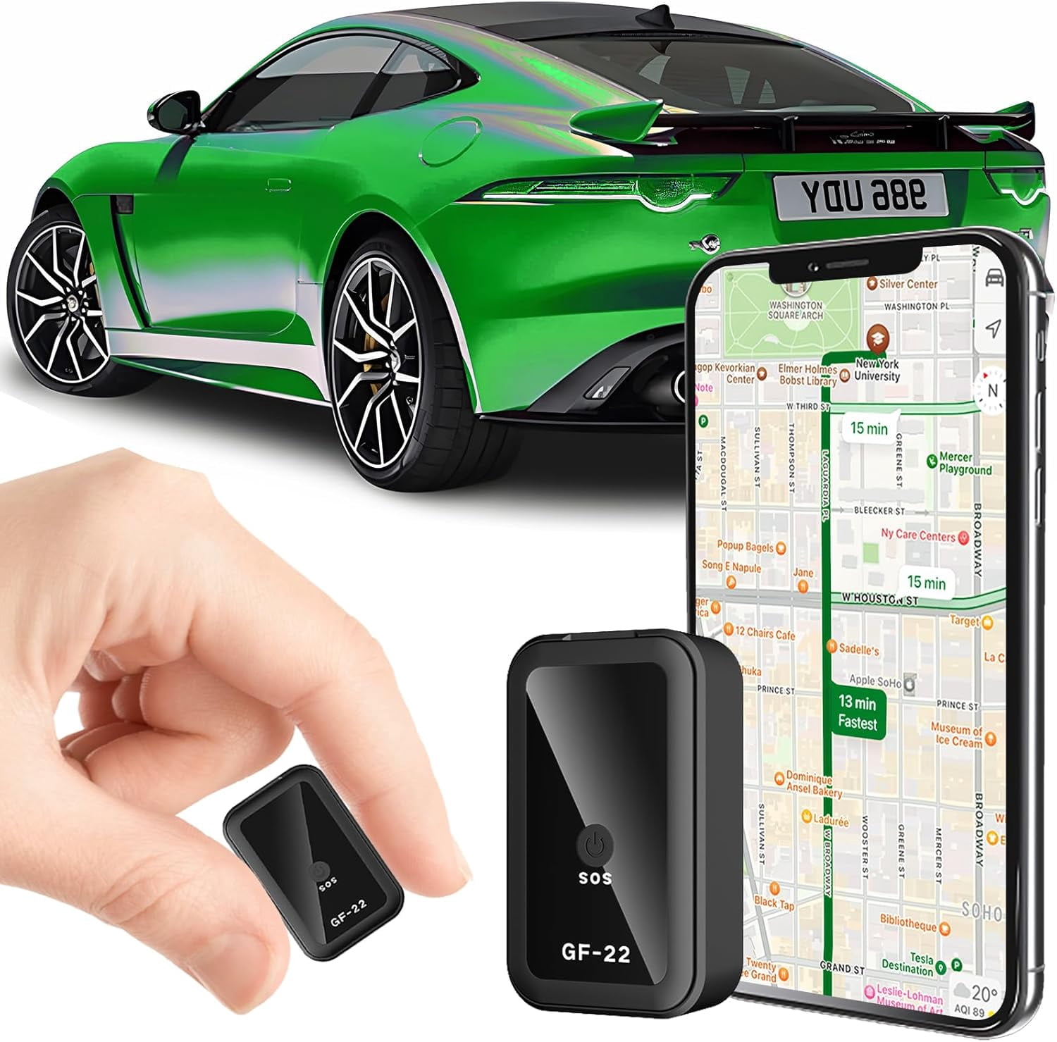 Mini GPS Vehicle Tracker, Car GPS Tracker Portable Real Time Magnetic ...
