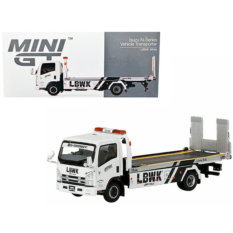 Mini GT Isuzu N-Series Vehicle Transporter - LBWK White