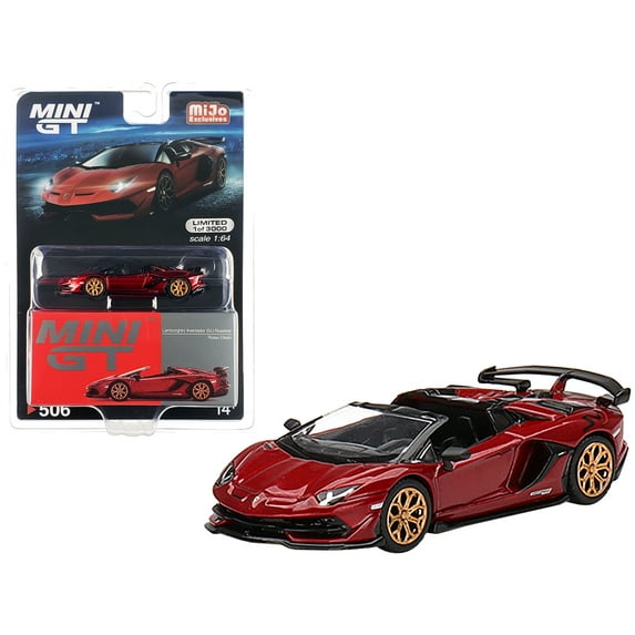 Mini GT Lamborghini Aventador SVJ Roadster - Rosso Efestos
