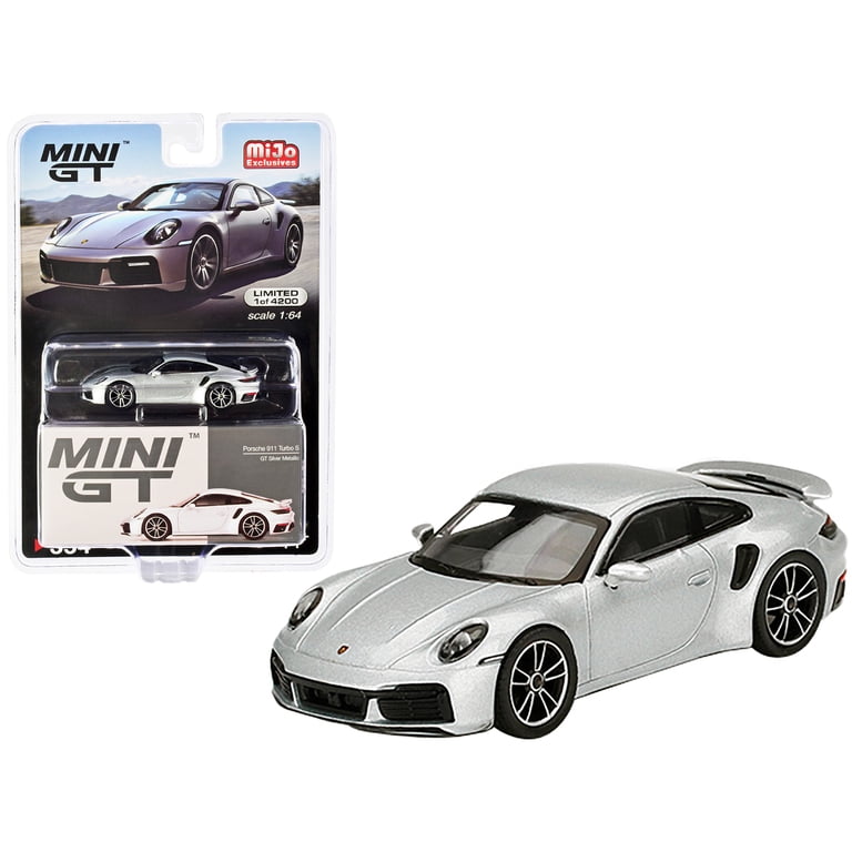 Mini GT MiJo Exclusive Porsche 911 Turbo S GT Silver Metallic