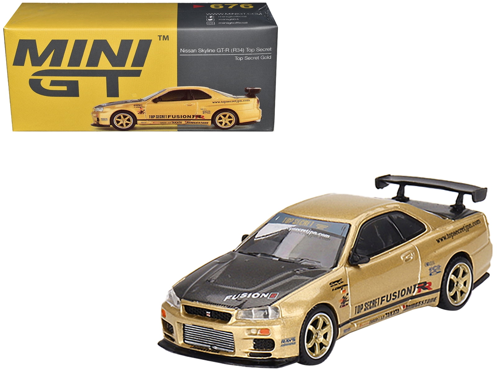 Mini GT Nissan Skyline GT-R R34 Top Secret – Gold - Walmart.com