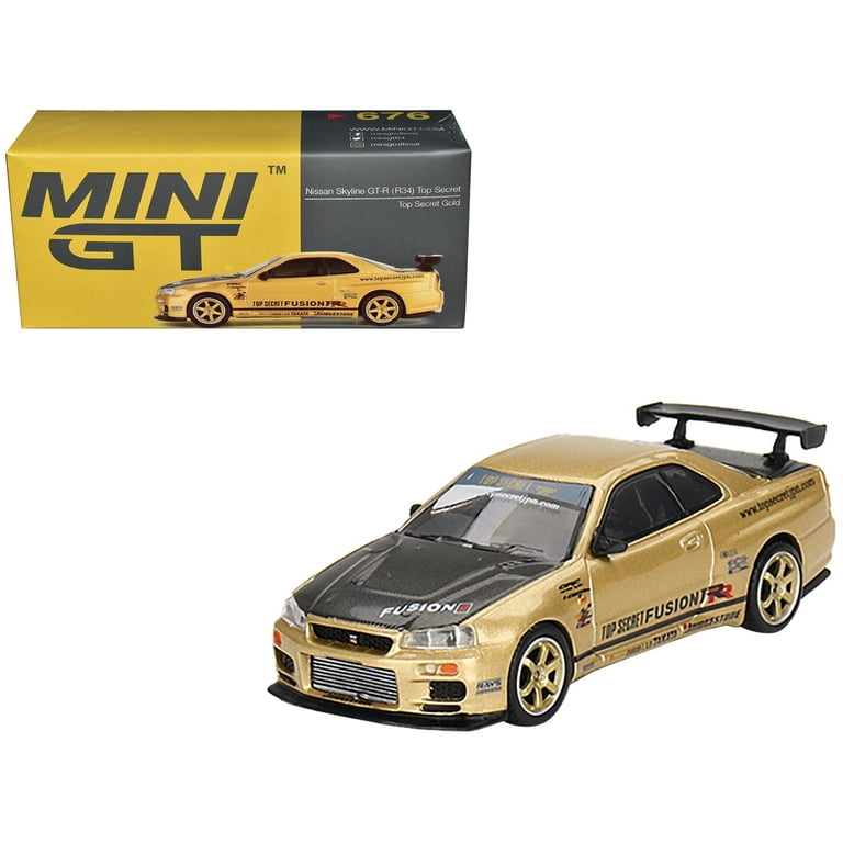 a*y様 MINIGT Nissan GT-R Top Secret Gold Mini GT Nissan Skyline GT-R R34 Top Secret – Gold - Walmart.com