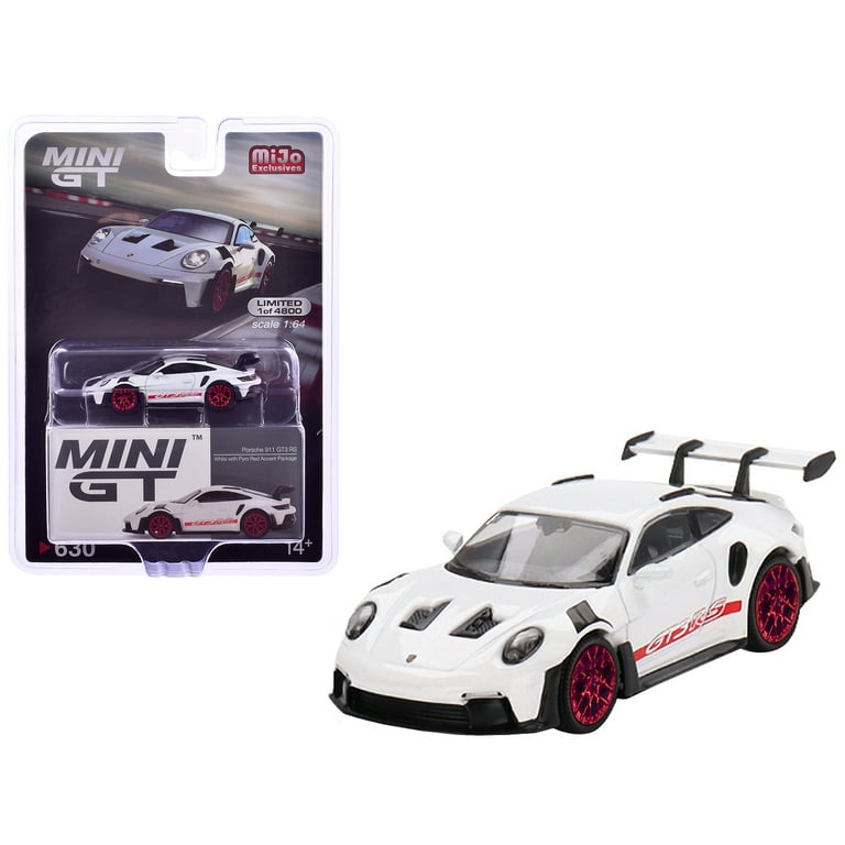 Mini GT Porsche 911 (992) GT3-RS - White with Pyro Red Accent