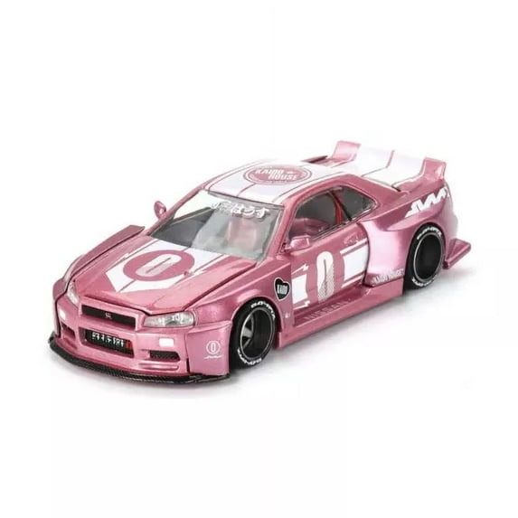 Dronehint.com Mini GT x Kaido House 1:64 Nissan GT-R (R34) Kaido Racing Factory V1 Pink
