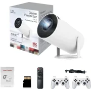 Mini Game Video Projector 4K/HD/3D Supported WiFi 6, Bluetooth 5.4, Android 11, Auto Keystone for Home Theater/Play Games