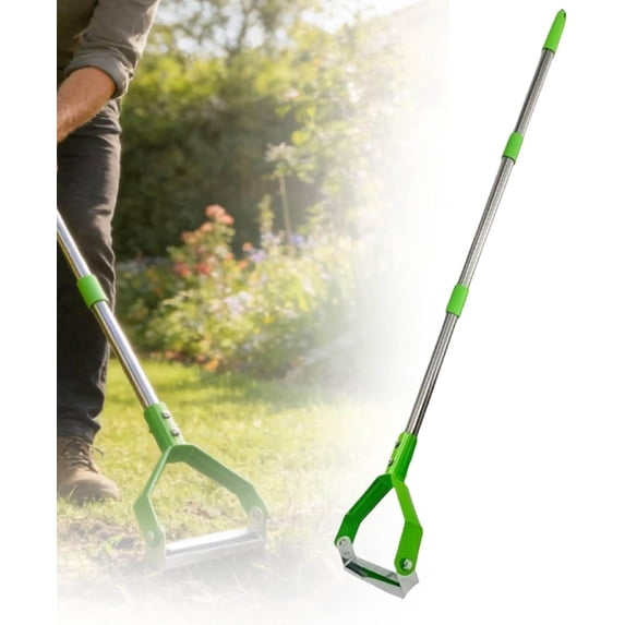 Mini Garden Hoe – Hand Forged Stirrup Hoe with Hollow Trapezoidal Head, Weeding & Soil Loosening Tool for Planting, Rake & Grass Scraper
