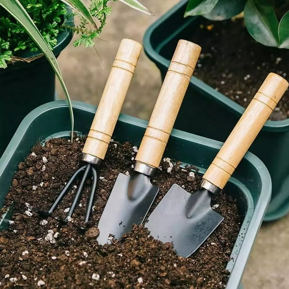 Mini Garden Tool Set, 3 Pieces Portable Mini Gardening Kit Including Hand Shovel