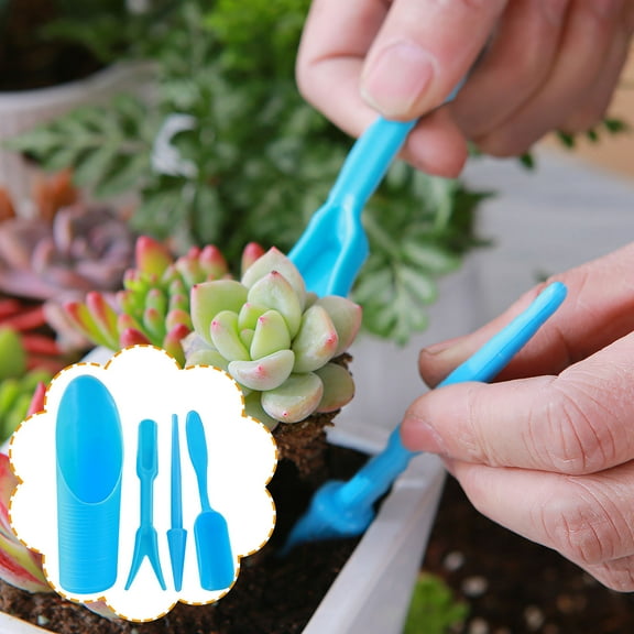 Mini Garden Tools Set | Succulent Transplanting Hand Tools | Indoor Plant Cultivation Kit | 4pcs Shovel Rake Spade Aeration | Wood Handle Stainless Steel | Potting Bonsai Cactus Care