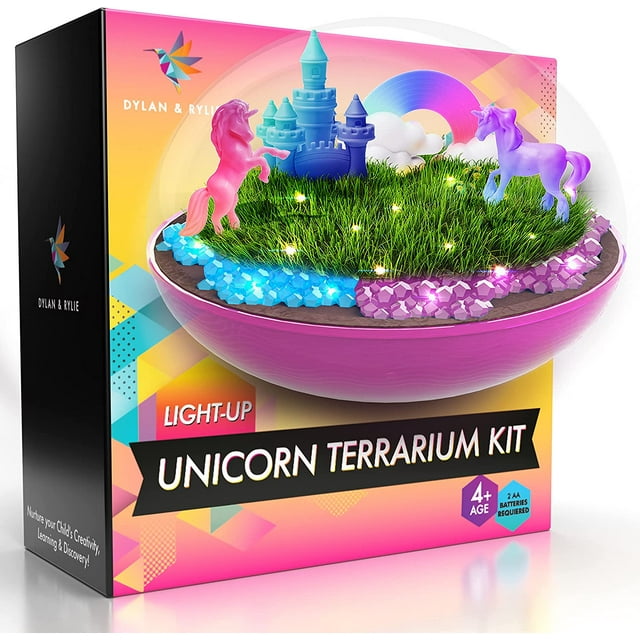 Mini Garden Unicorn Terrarium for Kids DIY Unicorn LightUp Terrarium