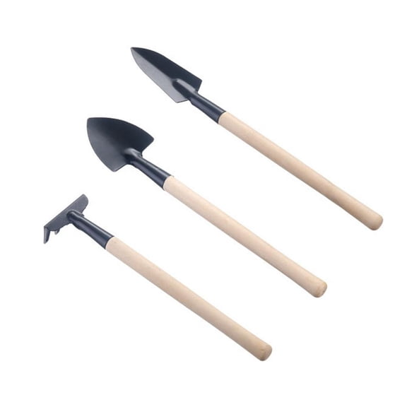 Mini Gardening Tools, 3 Piece Garden Tool Set, Portable Miniature Shovel Rake Trowel for Indoor Plants Pots Terrarium Bonsai, Fairy Garden Accessories