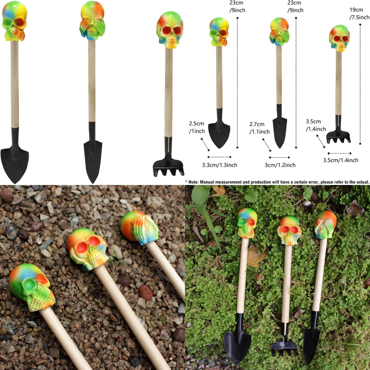 Mini Gardening Tools 3pcs Creative Skull Portable Garden Hand Tools Set