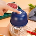 thumbnail image 1 of Mini Garlic Crusher Meat Mincer | Type-C Rechargeable Food Processor 260ml | Wireless Electric Chopper, Portable, Non-Slip Base, Transparent Design – Blue/Green/Orange, 1 of 7