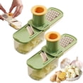 thumbnail image 1 of Mini Garlic Slicer Multi-Functional Mandoline Slicer Veggie Garlic Ginger Grinder Vegetable Mandoline Cutter with Container, 1 of 9