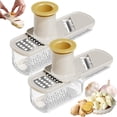 thumbnail image 1 of Mini Garlic Slicer Multi-Functional Mandoline Slicer Veggie Garlic Ginger Grinder Vegetable Mandoline Cutter with Container, 1 of 9