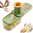 thumbnail image 1 of Mini Garlic Slicer Multi-Functional Mandoline Slicer Veggie Garlic Ginger Grinder Vegetable Mandoline Cutter with Container, 1 of 9