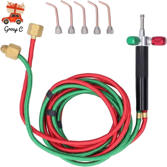 Mini Gas Soldering Torch Kit with 5 Tips, Portable Liquefied Gas Welding Torch with Hose for Jewelry Repair & Craft Making