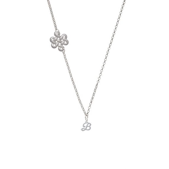 Mini Gelato Script Initial - B - Delicate Infinity Knot Necklace