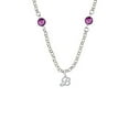 thumbnail image 1 of Mini Gelato Script Initial - B - Purple Crystal Fiona Necklace, 1 of 1