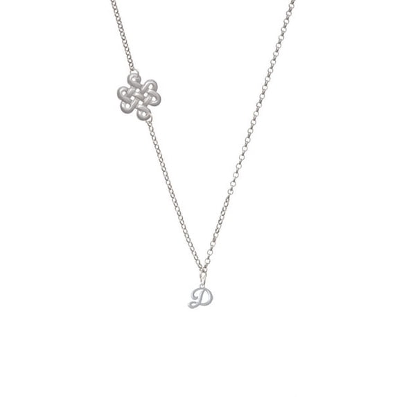 Mini Gelato Script Initial - D - Delicate Infinity Knot Necklace