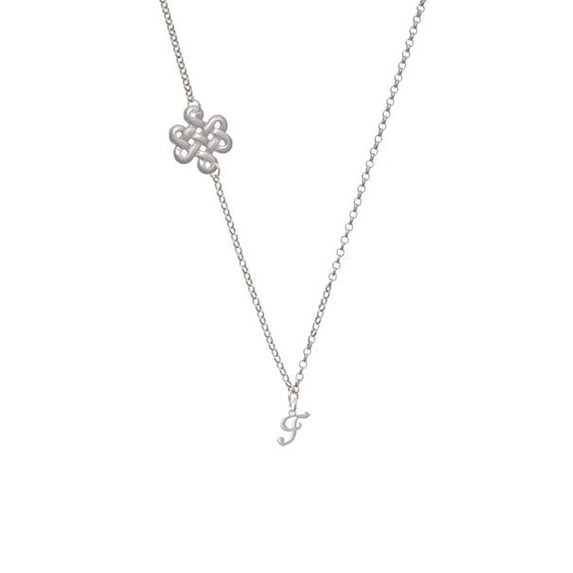 Mini Gelato Script Initial - F - Delicate Infinity Knot Necklace