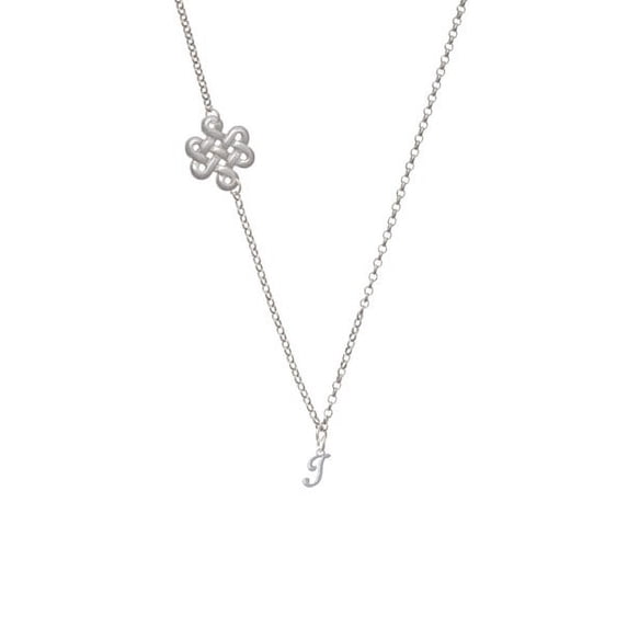 Mini Gelato Script Initial - I - Delicate Infinity Knot Necklace
