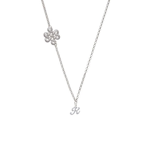 Mini Gelato Script Initial - K - Delicate Infinity Knot Necklace