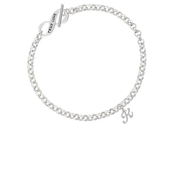 Mini Gelato Script Initial - K - True Love Infinity Toggle Chain Bracelet