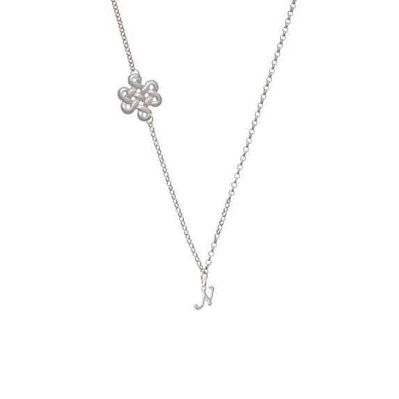 Mini Gelato Script Initial - N - Delicate Infinity Knot Necklace