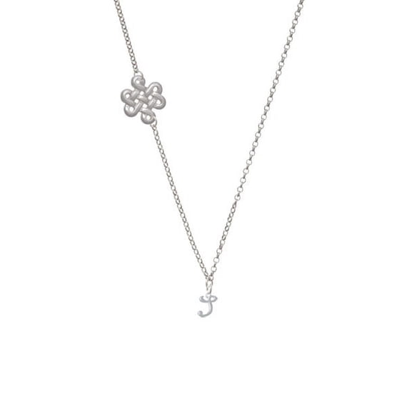 Mini Gelato Script Initial - S - Delicate Infinity Knot Necklace
