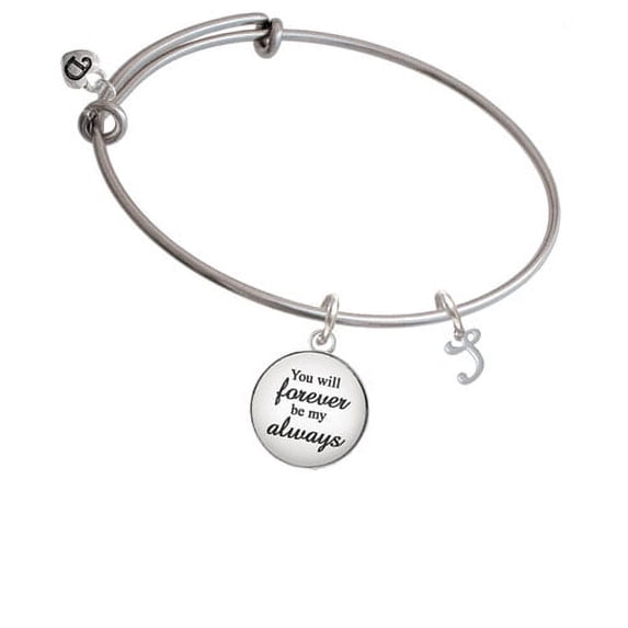 Mini Gelato Script Initial - S - Forever My Always Bangle Bracelet