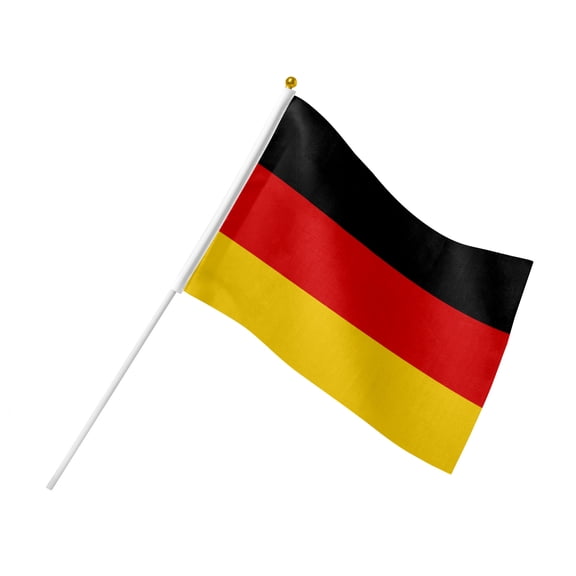 Mini Germany Hand Held Flags on Stick, 5.5x8.2" 10 Count - Perfect for Oktoberfest & German Cultural Events